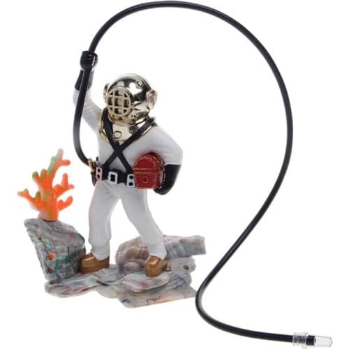 Aquarium Fish Tank Sea Treasure Diver Air Action Ornament Decoration Resin Gift Underwater Decorations for Home Garden