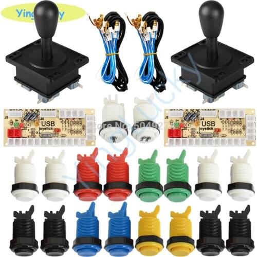 2 Players Arcade kit with happ style joystick arcade button USB encoder board for Raspberry Pi arcade cabinet