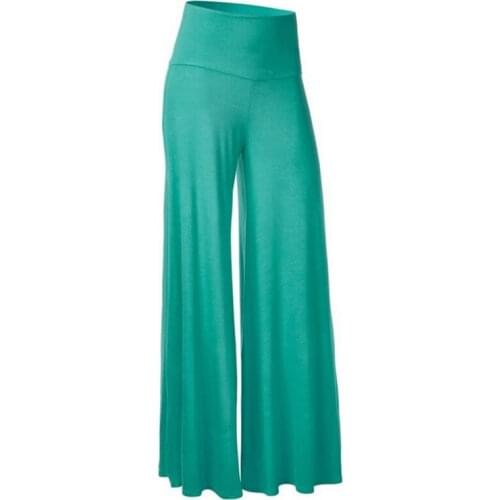Plus Size 2021 Fall Summer Womens High Waisted Wide Leg Pants New Fashion Womens Solid Color Clothing Casual Trouser Pants