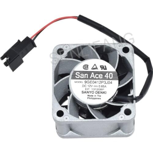 For SANYO 9GE0412P3J04 0.65A 12V 40*40*28 Two Wires Alloy Frame Cooler Fan