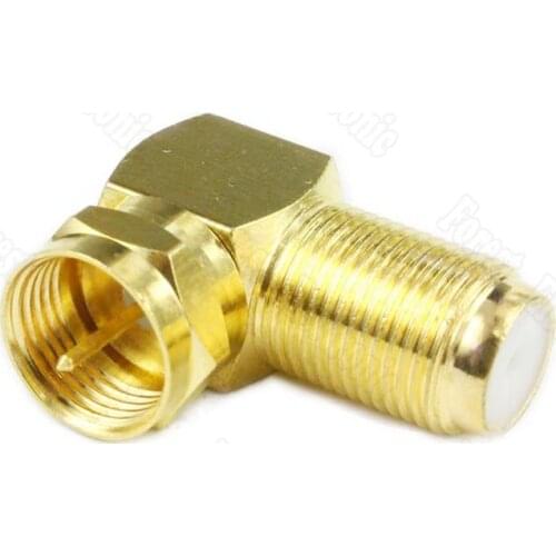 F Head Male To Female Connector Imperial Cable TV Connector Right Angle Elbow Gold-plated Copper