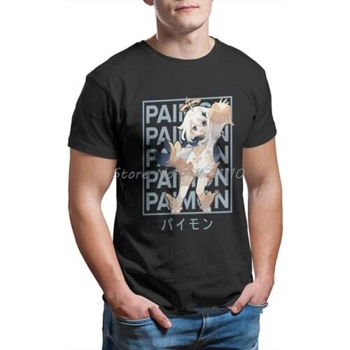 Genshin Impact Action Role-playing Game Paimon Men Comfort T Shirt Pure Cotton Tees Harajuku TShirt