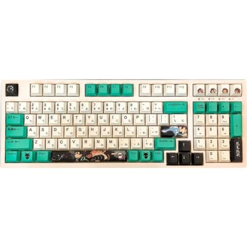 Anime Tanjiro Nezuko Design Keycaps For Cherry Mx Gateron Kailh Box TTC Switch Mechanical Keyboard Cherry Profile PBT Key Cap