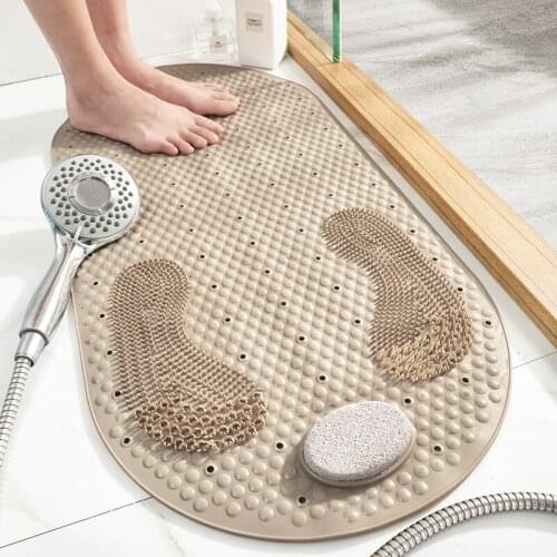 Bath Mat Cover Cushion Soft Silicone Lazy Foot Washing Artifact Rubbing Cleaning Massage Coaster Anti-Slip Mat Bathroom Carpet