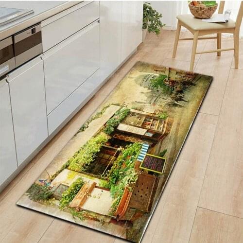 Retro Building landscape Decoration Living Room Bedroom Carpet Home Kitchen Mat Bathroom Anti-Slip Rug Doormat For Entrance Door
