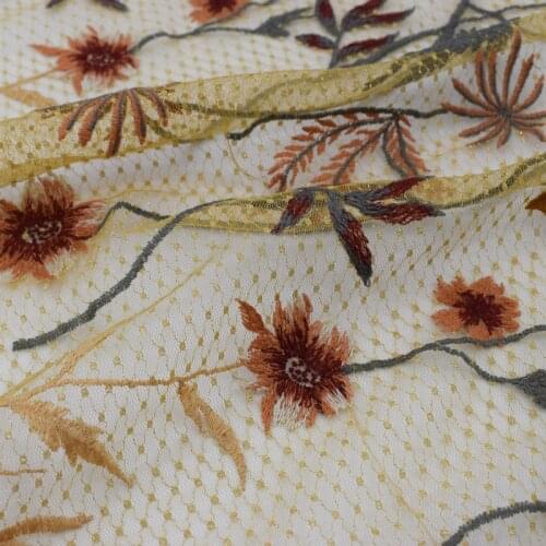 Gold wave point mesh embroidery lace fabric for dress ткань sewing tela telas por metro ткани tissu african tissus stoffen tulle