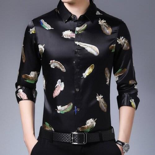 Newest Design Men Shirt Long Sleeve Printed Casual Shirt Brand Formal Business Thin Shirt For Men Fashion Party Shirts