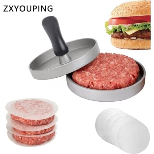High quality Round Shape Hamburger Press Aluminum Alloy Hamburger Meat Beef Grill Burger Press Patty Maker Mold Kitchen Tools