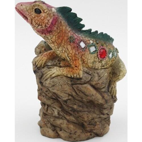 Handmade craft Environmental Protection Resin Originality Lizard Pen Container Pen Holder,Desktop decoration