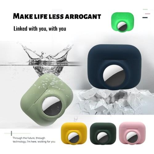For AirTags/ For AirPods Pro 2-in-1 Silicone Case Earphones Loss Prevention Case Anti-lost Protective Tracker Accessories#p3