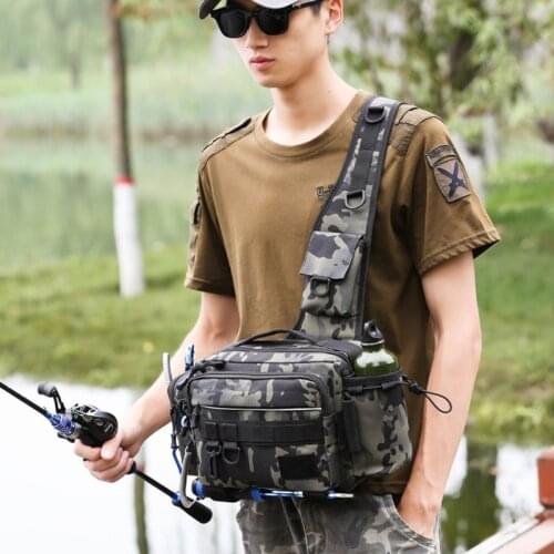 Multifunctional Outdoor Fishing Tackle Bag Waterproof Shoulder Crossbody Fish Lures Waist Pack Gear Utility Storage Package