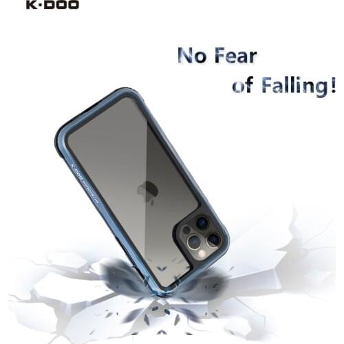 K-Doo Ares super shockproof case 3m anti-broken mobile back cover metal frame clear backplate for iPhone12/12pro/12mini/12promax