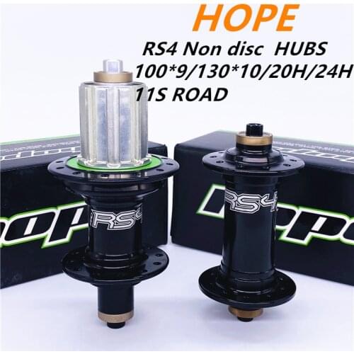 Original HOPE RS4 Road C V Brake Bike Hubs 10s 11s Front 20h Rear 24 Holes Shaft 100*9/130*10MM Road Bicycle Hub 11 Speeds 3