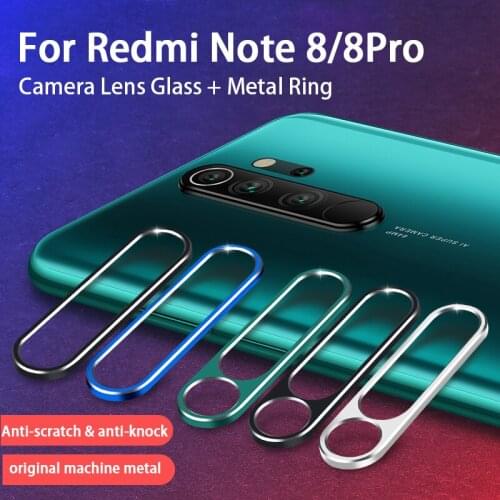 Camera Protector Glass + Metal Protection Ring For Redmi Note 8 Pro