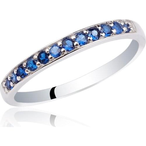 Sterling Silver 925 Band Ring for Women Cubic Zirconia CZ Can Engrave Words Wedding Jewelry R153