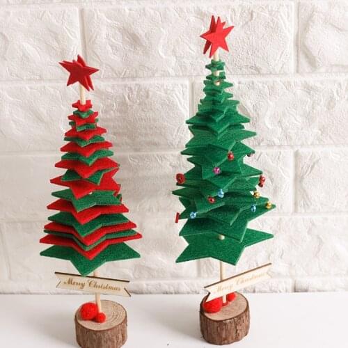 1pcs creative mini non-woven felt Christmas tree DIY party family Christmas tree decoration ornaments exquisite Christmas gifts