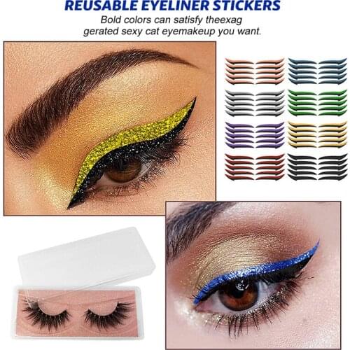 10 Pairs Eyelid Line Stick Eyeliner Stickers Natural Waterproof Reusable Lazy Useful Cat Eye Cosmetic