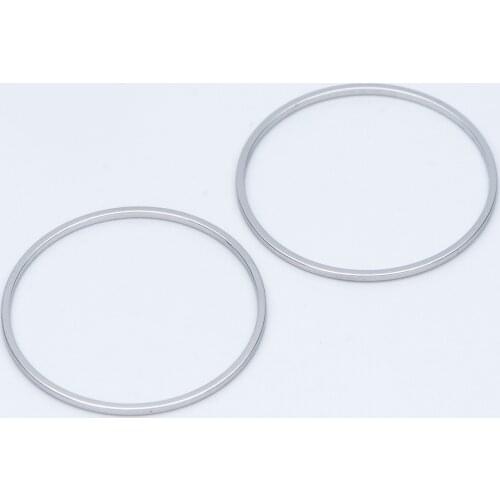 10pcs Silver Tone Round Link Charms, Rhodium Plated Brass Ring Loops, Geometric Hoop Connector Pendants Wholesale (GB-788)