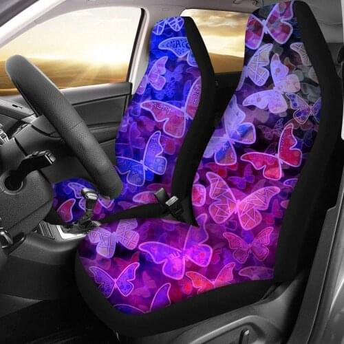 2Pcs Car Seat Cover Luxury Chair Fundas Protector Case Auto Supplies Daisy Butterfly Pattern Print Wholesale Dropshipping