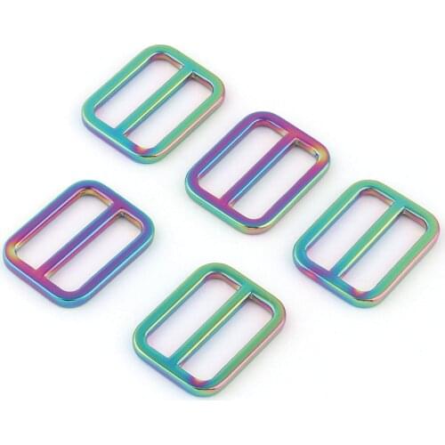 25mm Rainbow Adjustable Slide Buckles Belt Buckle Rectangle Metal Purse Clasp Bag Strap Buckl Handbag Webbing