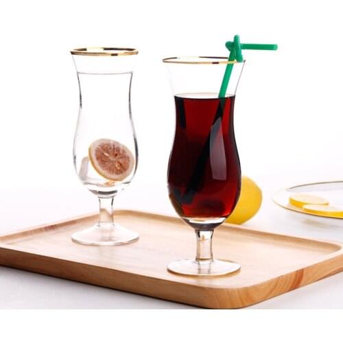 400 ml transparent golden breakfast milk cup juice cup golden edge glass custom-made foreign trade single summer juice