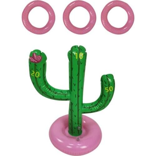 Cactus Swimming Pool Accessories Ring Toss Games Inflatable Toys With 3 Rings Summer Family Outdoor Party Fun Game