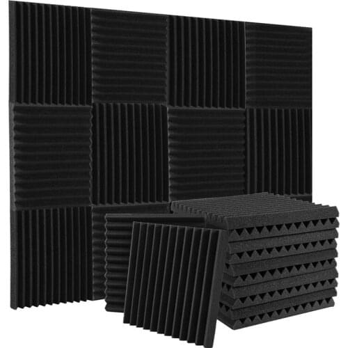 Acoustic Foam Panels Wedges 48 Pack Acoustic Panels(1x 12x 12)Inch Fireproof Design for Studios Homes Office Studios