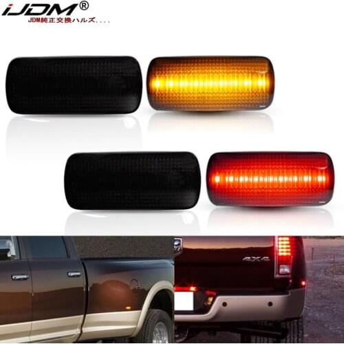 IJDM For 2010-18 Dodge RAM 2500HD 3500HD Truck Double Wheel Side Fenders and Trunk Bed Marker Lights LED Parking light DRL T10