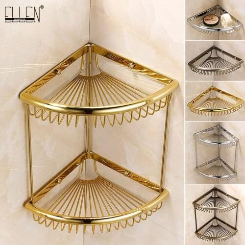 ELLEN Bathroom Corner Shelves 2 Layers Gold Bathroom Accessories Antique Bronze Shelf Shampoo Holder EL091
