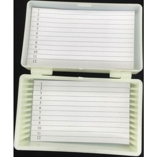 Plastic Microscope Slides Box 12 pcs Pathological Slides Storage Holder Case