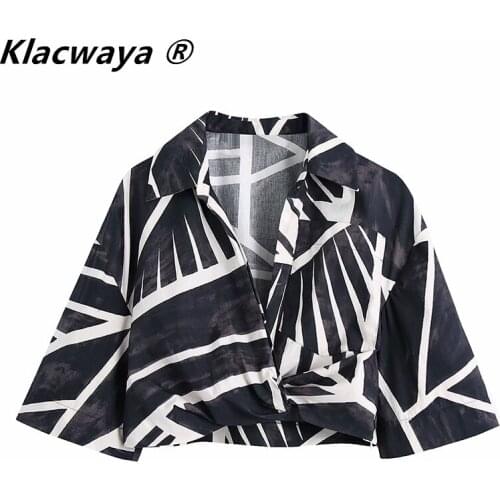 Klacwaya Black And White Blouses