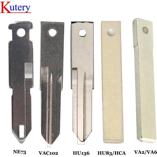 Kutery 10PCS VAC102 HU136 VA2/VA6 HU83 NE73 Uncut Key Blade Remote Fob Key Blank For Renault Nissan Peugeot Citroen