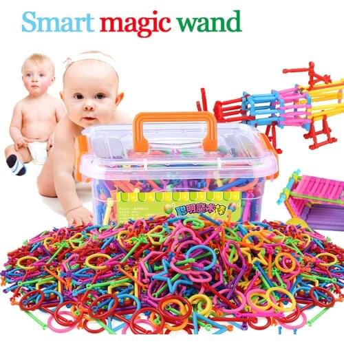 500pcs DIY Creative Intelligence Sticks Blocks Magic Wand Magnetic Designer Construction Set Plastic Model & Building Blocks