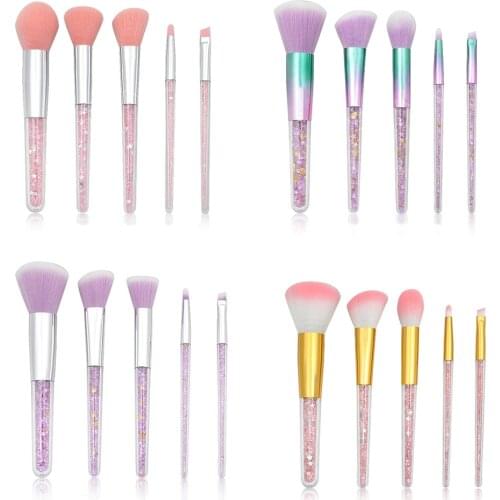 5Pcs Blush Brush Makeup Brushes Set Colorful Professional Diamond Particles Powder Eyebrow Foundation Eyeliner Concealer Brush