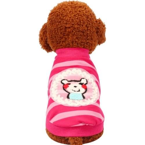 2018 New Pet Dog Clothes Autumn Winter Puppy Cartoon Striped T-shirt Shirt Chihuahua Cotton Sweater Vest Clothing for Small Dogs