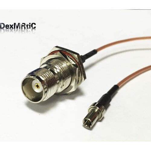 New TNC Female bulkhead nut Switch TS9 Male ST pigtail cable RG178 15CM 6" for 3G Modem ZTE MF60