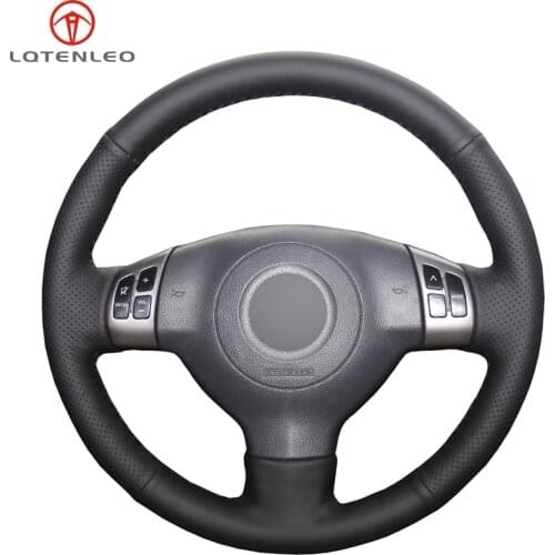 LQTENLEO Black Artificial Leather Steering Wheel Cover For Suzuki SX4 2006-2013 Swift 2005-2011 Splash Alto 2007-2015 Opel Agila