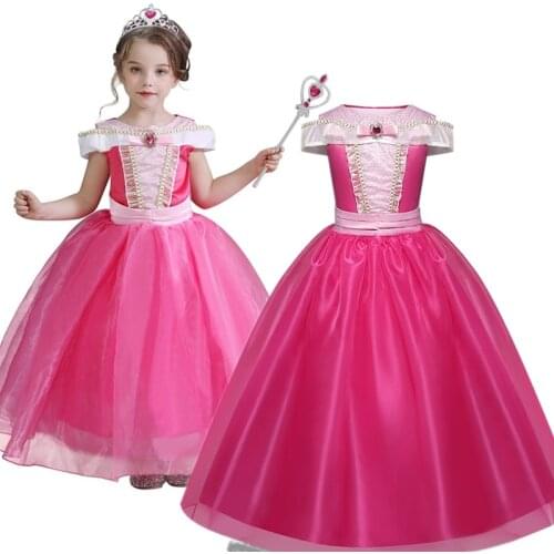 Princess Dress Flare Sleeve Summer Girls Dress Cosplay Costume Kids Baby Girl Clothes Snowflake Sequins Crystal Vestidos Infant