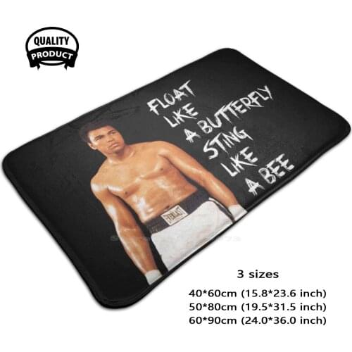 Float Like A Sting Like A Bee Soft House Family Anti-Slip Mat Rug Carpet Float Boxing Muhammad Ali Mohamed Motivational Sport