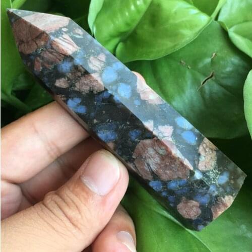 Natural Glaucophane Crystal Quartz Column Magic Wand Obelisk Point Reiki Heal