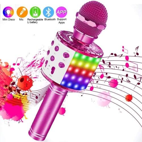 Professional Wireless USB Microphone Condenser Karaoke Mic Bluetooth Stand Radio Mikrofon Studio Recording Studio Christmas