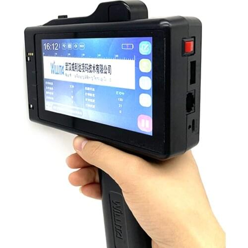 Handheld Inkjet Printer Intelligent Upgraded 4.3 Inch Touch Screen Print QR Bar Date Logo Label on Bag Box Wood Glass Plastic