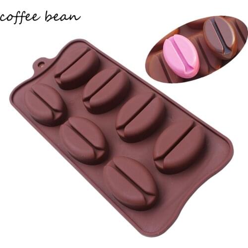 Large Coffee Bean Silicone Mold Chocolate cake Bakeware Baking form Lips Coffee Beans shape Ice Cube soap Mold diy candy cakes