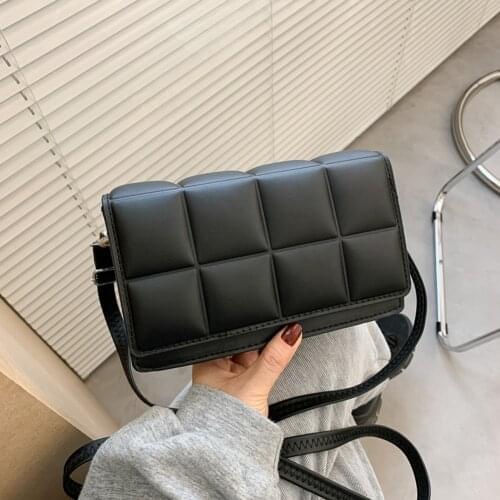 2021 Tend Lattice Pattern Shoulder Bag Womens Designer PU Leather Flap Bags Small Square Crossbody Female Messenger Bag bolsos