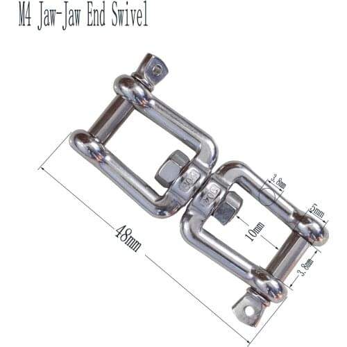 Heavy Duty Stainless Jaw and Jaw Swivel Marine SS304/316 Jaw-Jaw Type Swivel Anchor Chain Connector Shackle 4mm 5mm 6mm 8mm
