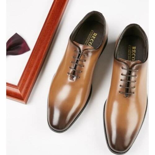 2020 new leather hand-polished business leather shoes, mans formal young gentleman lace-up shoes a1