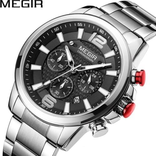 MEGIR 2021 Waterproof Fashion Business Mens Sports Multifunction Chronograph Watch Personality Rend Simple Casual Watches 2156G