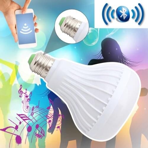 WiFi Smart RGB E27 Bulb Bluetooth Audio Speakers Lamp Dimmable LED Wireless Music Bulb Light Color Changing via WiFi App Control