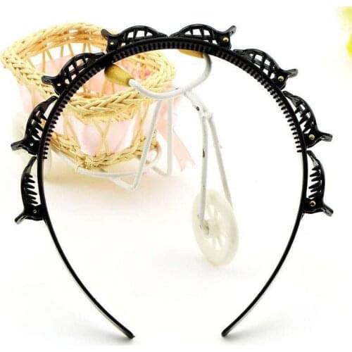 Bangs Clip Hair Band Net Celebrity Vibrato with The Same Headband Multi-layer Hollow Woven Headband Head Jewelry