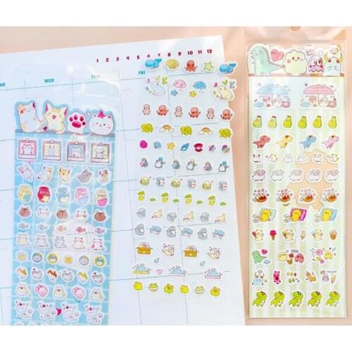 1 Sheet Kawaii Animals Cat Bear Sheep Mini Decorative Sticker for Nails for Diary Notebook